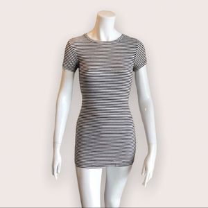 BRANDY MELVILLE | Women’s Short Sleeve Bodycon Mini Dress Black White Stripe‌‌‌‍